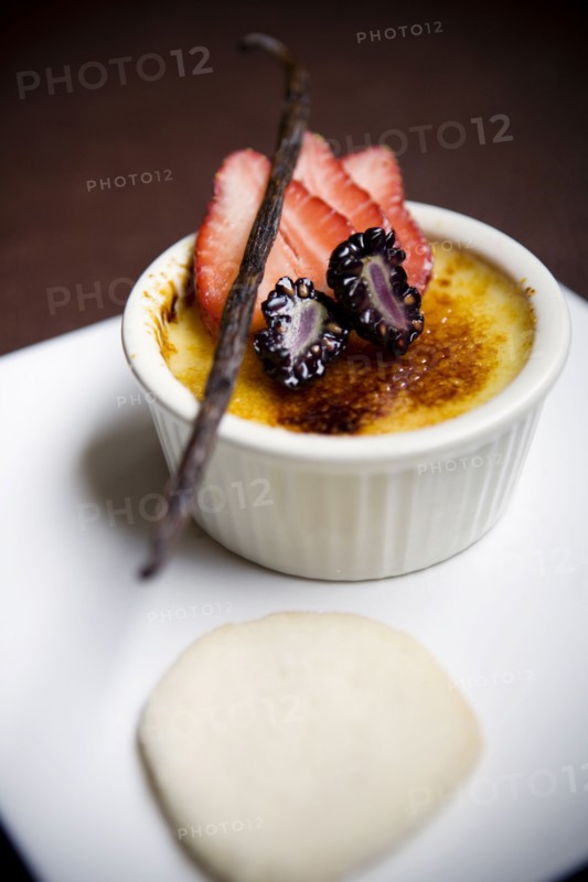 Close up of berry souffle on plate