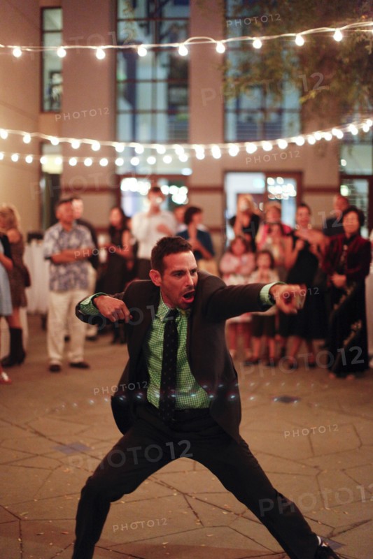 Man dancing at wedding reception