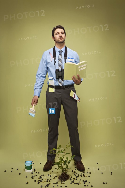 Caucasian businessman with book