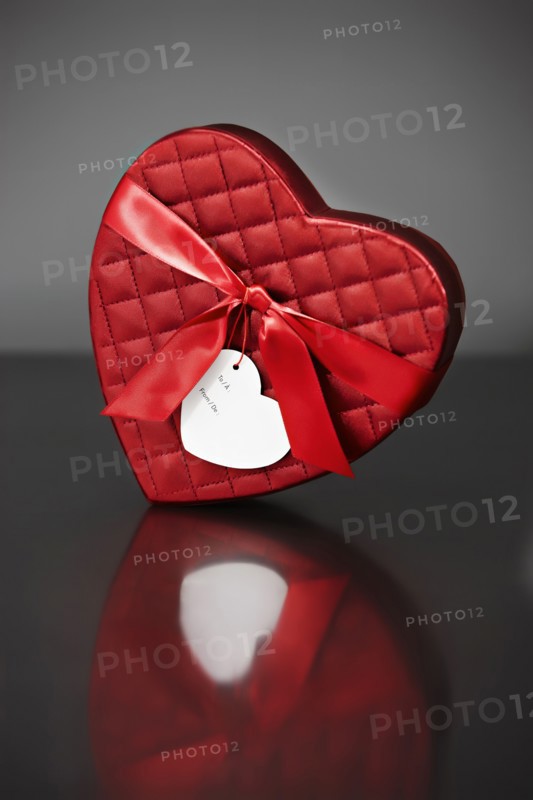 Red Valentine's heart-shaped box