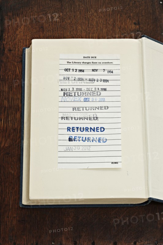 Stamps on library book