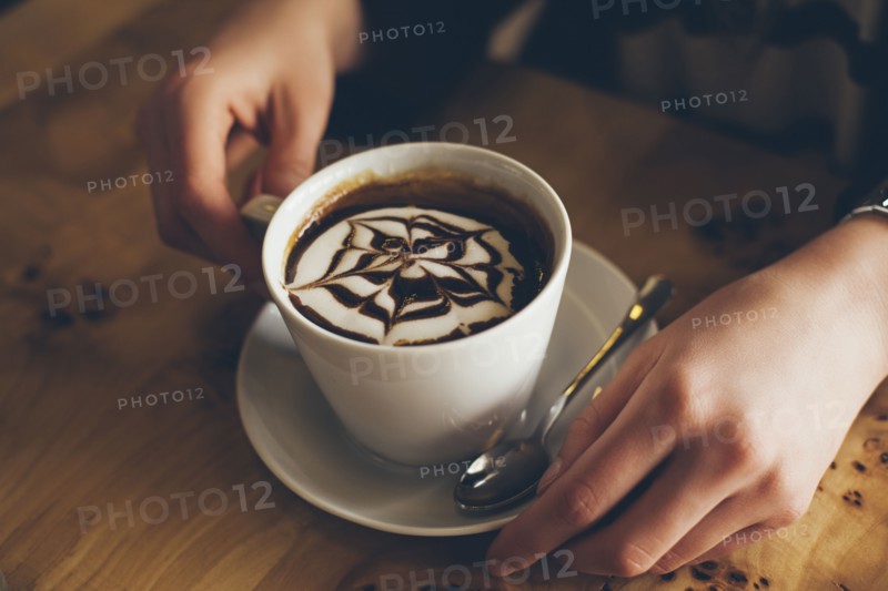 Close up of decorative coffee drink