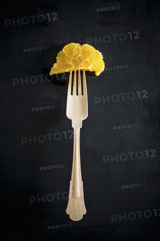 Fork with orange slice