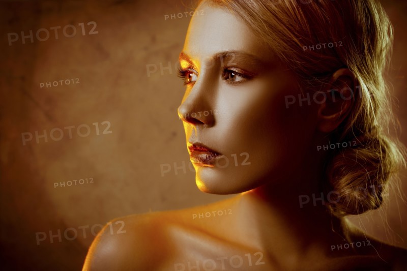 Caucasian woman with glamorous hairstyle