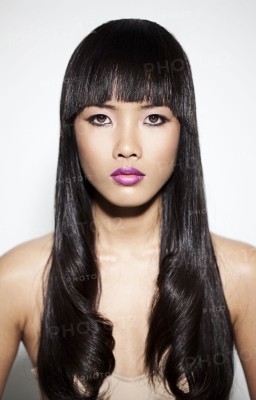 Close up of glamorous woman with long hair