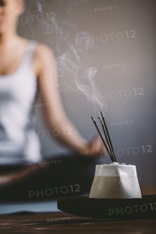 Incense burning in yoga studio
