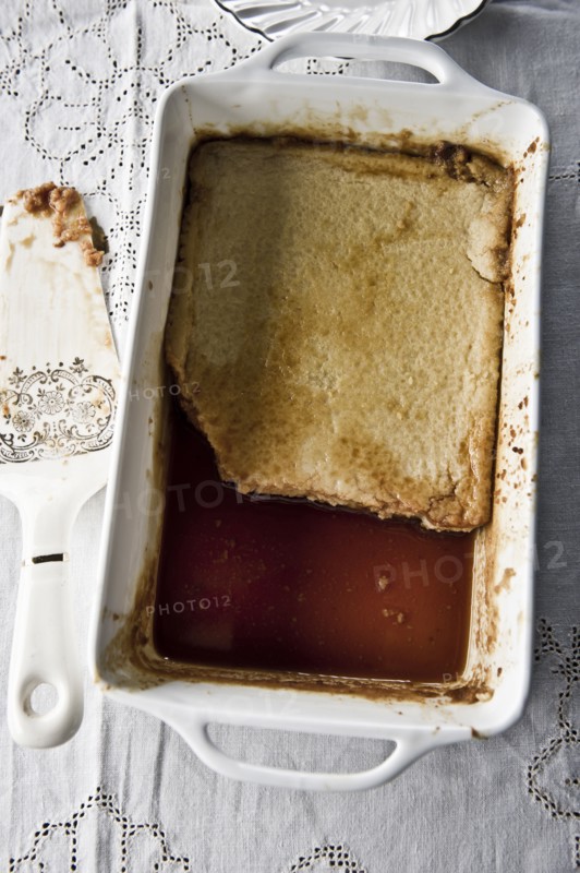Flan in tray