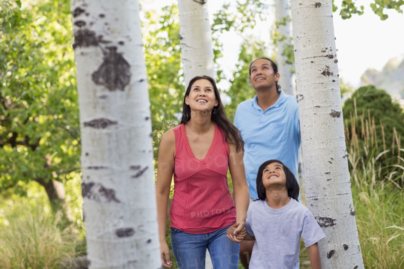 Family walking together outdoors
