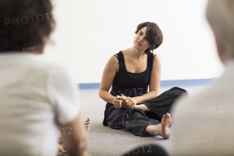 Students stretching in acting class