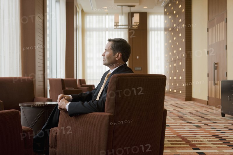 Businessman waiting in lobby