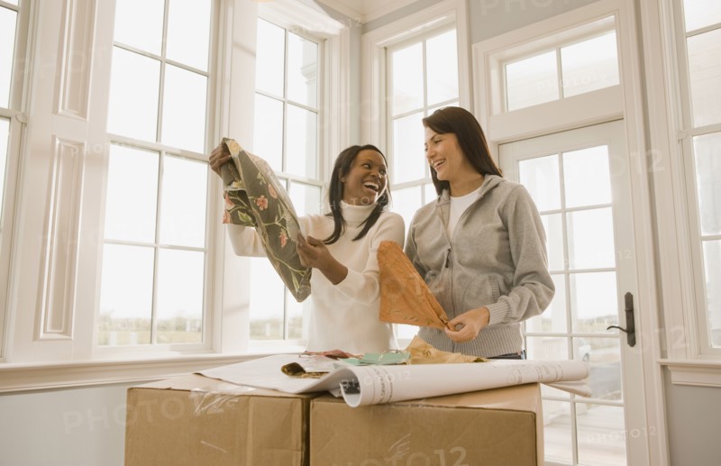 Women planning interior design