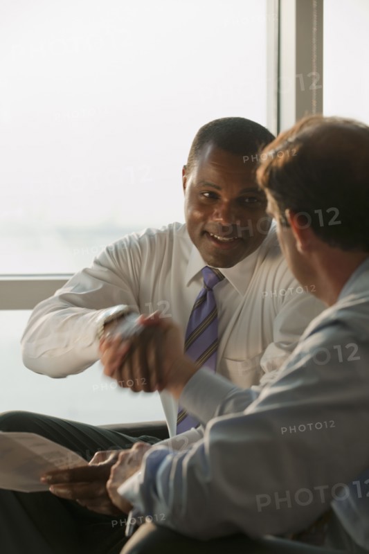 Businessmen shaking hands in agreement