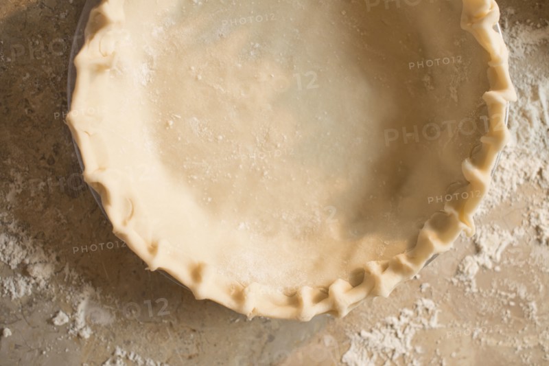 Close up of empty pie shell