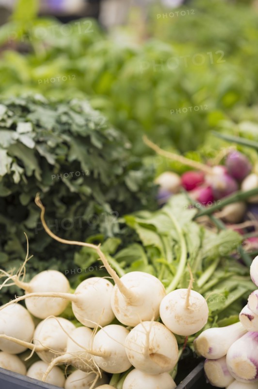 Close up of fresh produce for sale in market