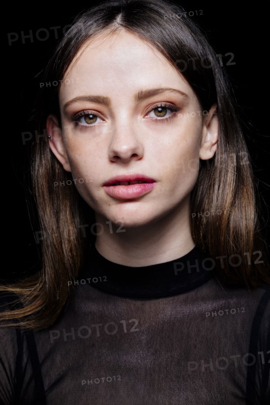 Portrait of serious Caucasian woman
