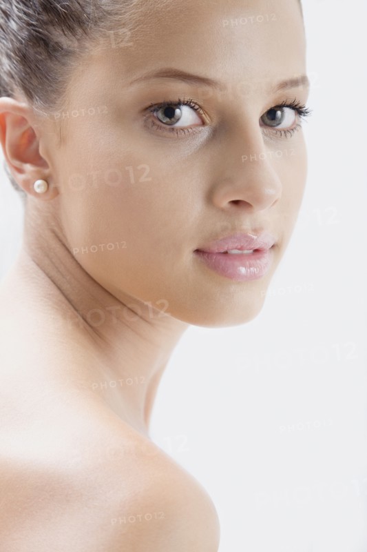 Close up of mixed race woman