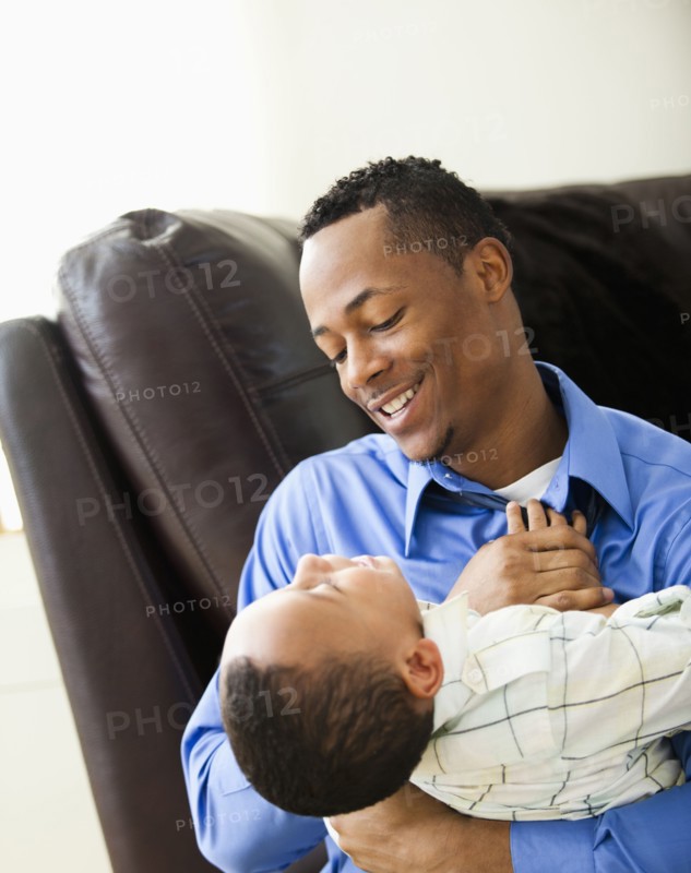 Father playing with son