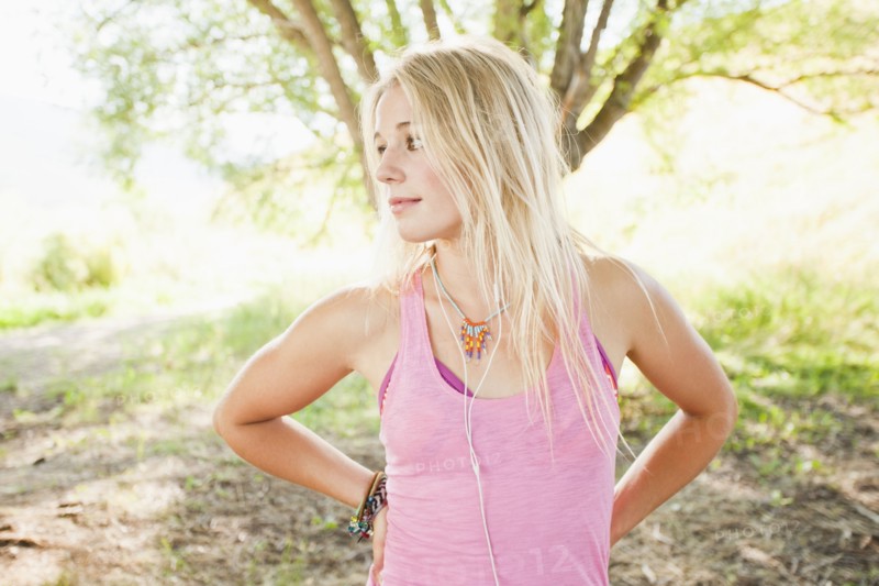 Caucasian woman standing outdoors