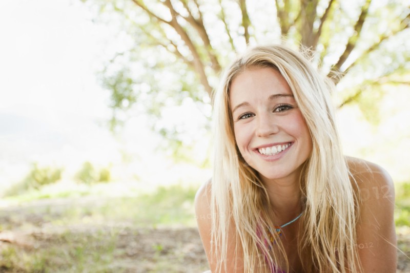Smiling Caucasian woman