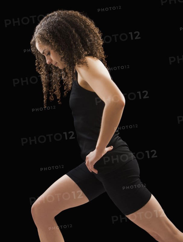 Caucasian woman exercising