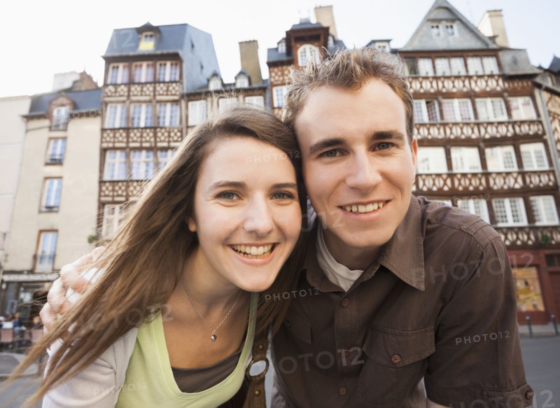 Smiling Caucasian couple