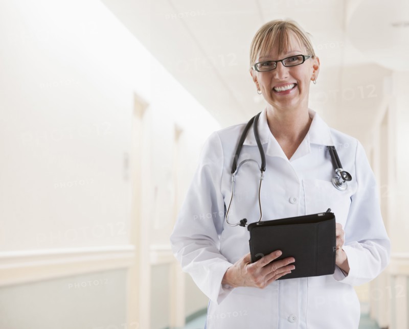 Caucasian doctor smiling