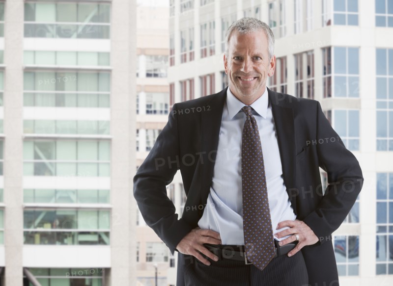 Caucasian businessman smiling