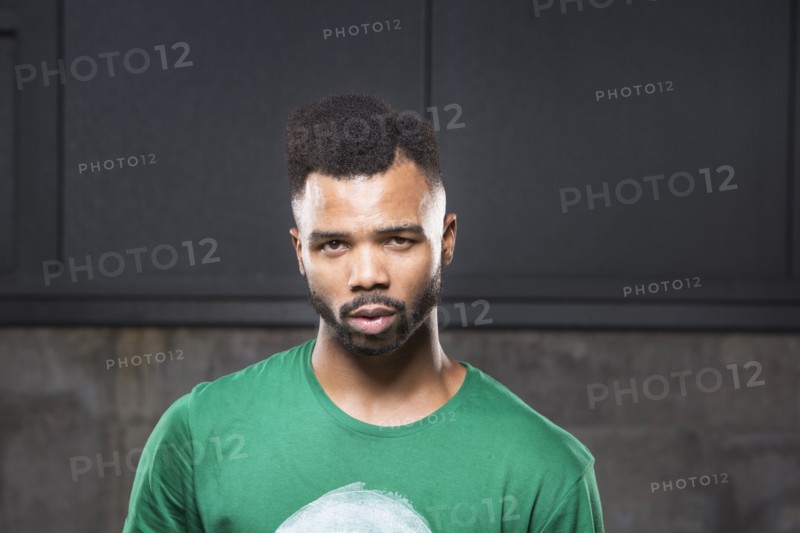 Close up of Black man with serious expression
