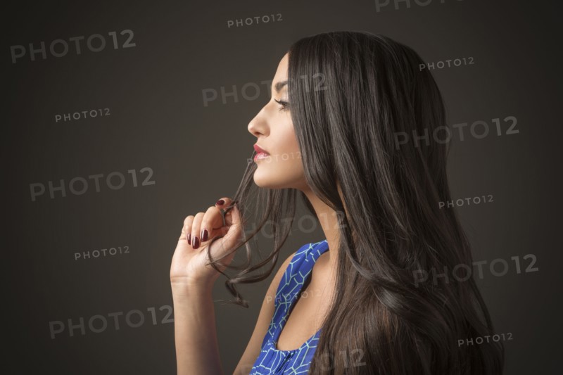 Profile of serious Mixed Race woman