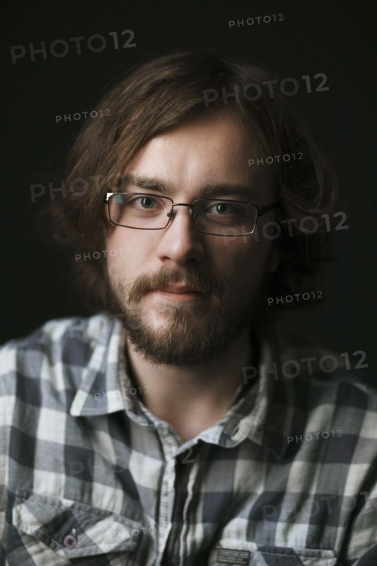 Close up of Caucasian man with beard