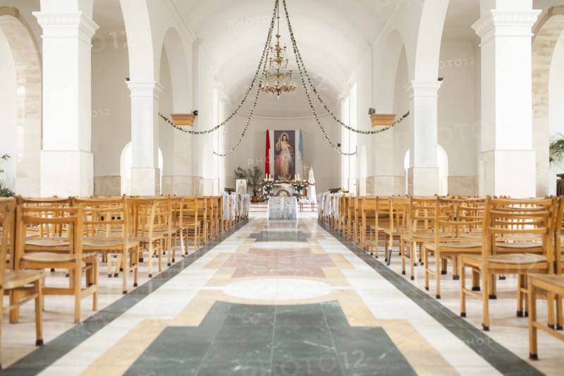 Distant alter in church