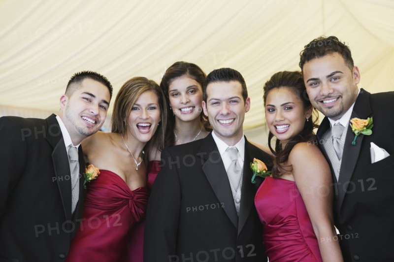 Portrait of multi-ethnic bridal party