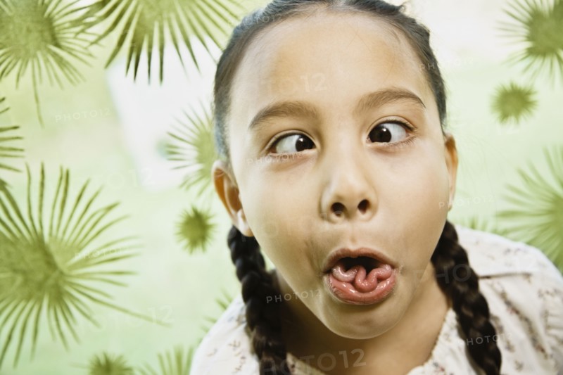 Asian girl making a face