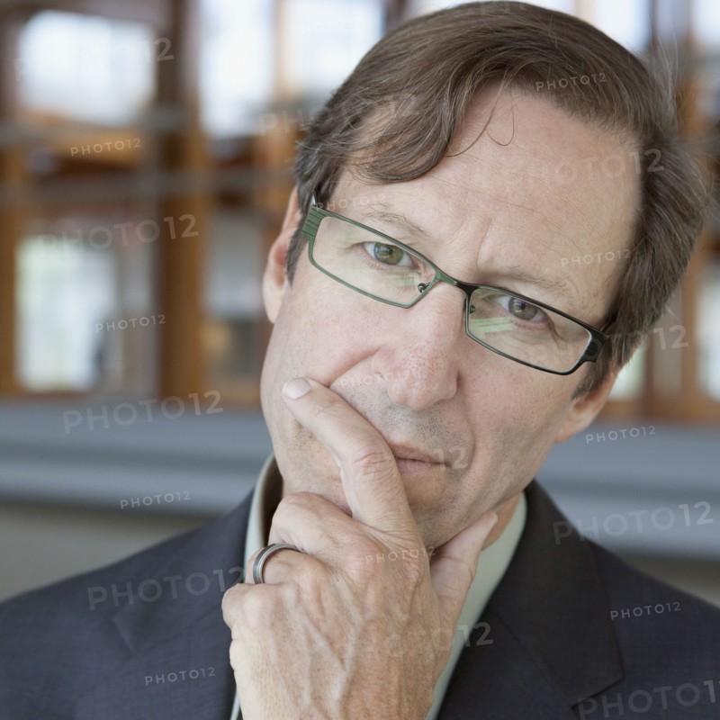 Caucasian businessman thinking