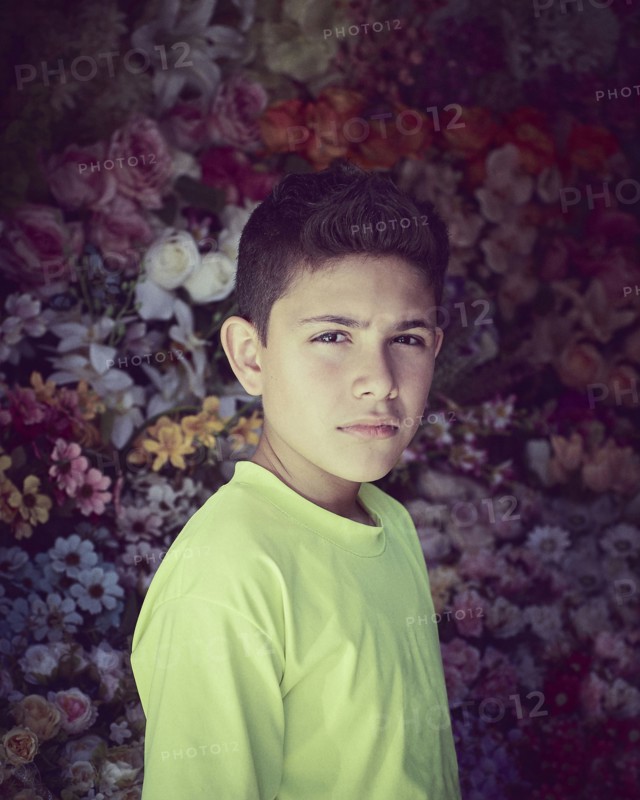 Portrait of serious Hispanic boy