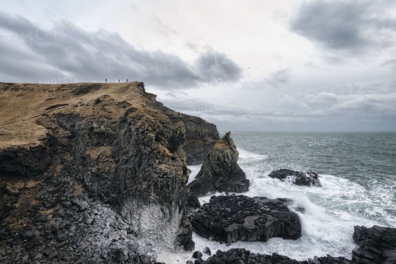 Rock formations near ocean
