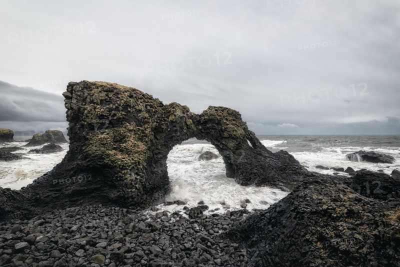 Rock formations near ocean