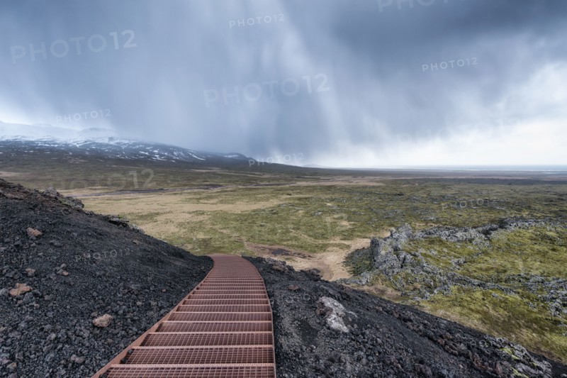 Staircase on hill in landscape