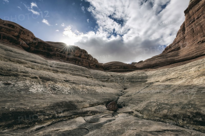 Clouds over canyon in Moab