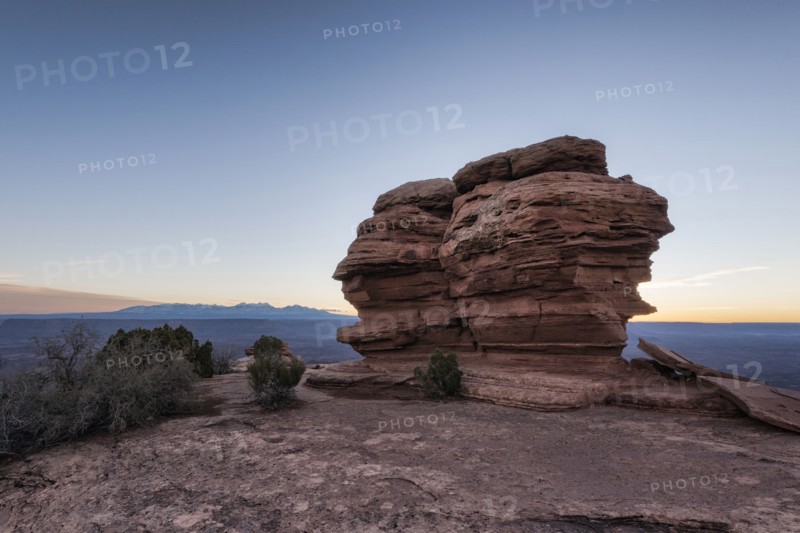 Rocks in canyon at sunset
