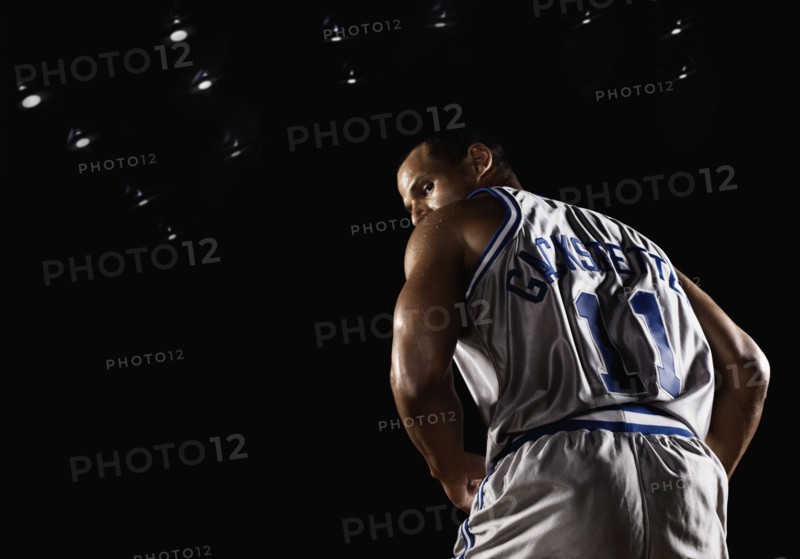 Mixed race basketball player