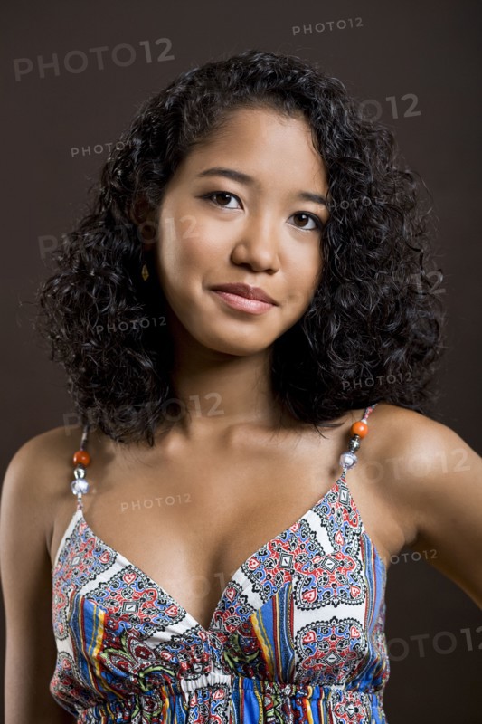 Portrait of mixed race girl