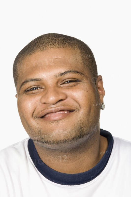 Mixed race man smiling