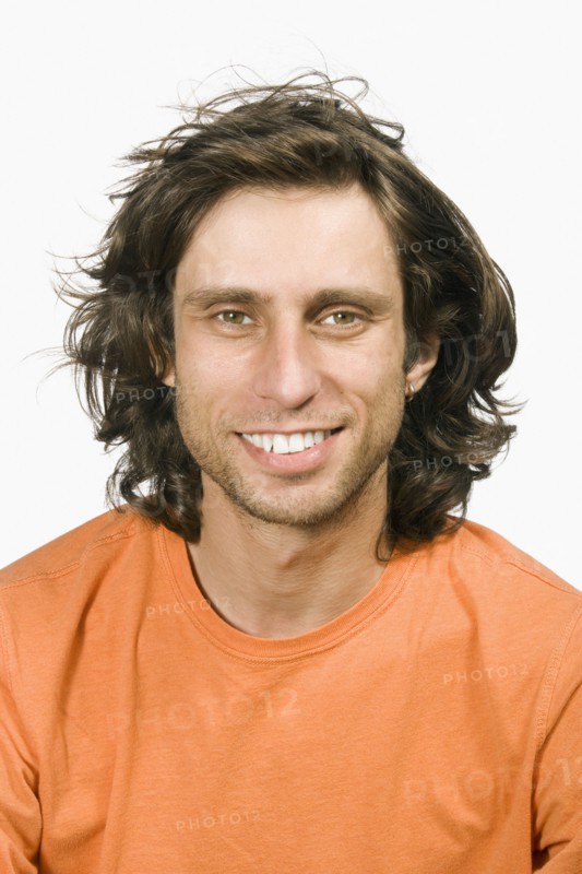Mixed race man smiling