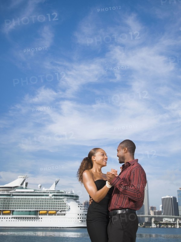 African American couple dancing