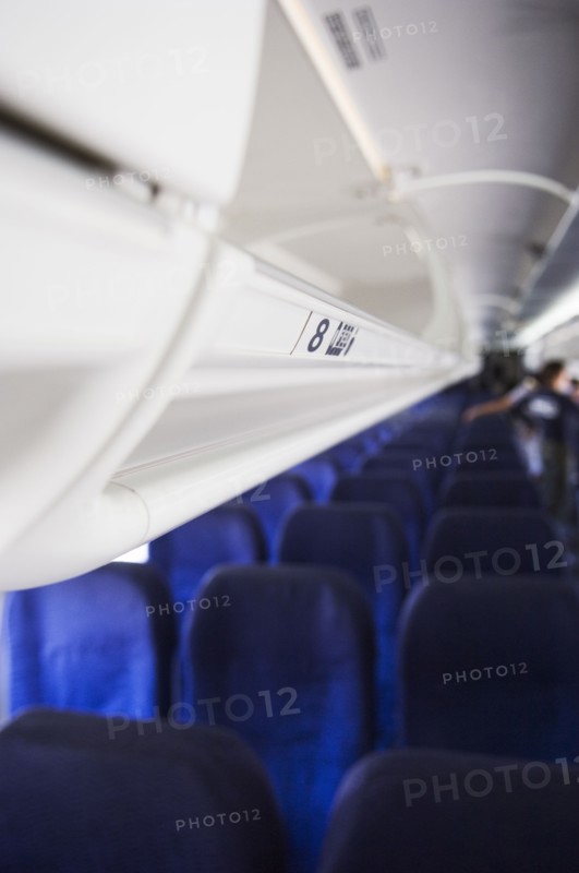 Inside of commercial airplane