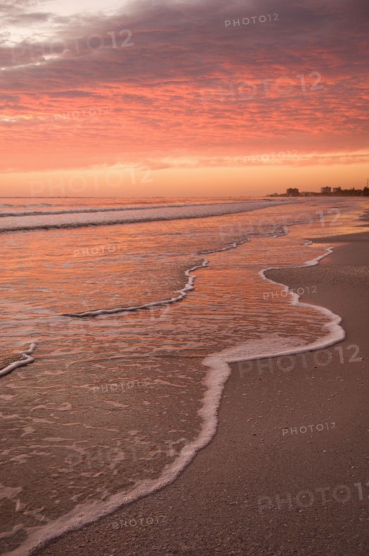 Sunset over tranquil beach