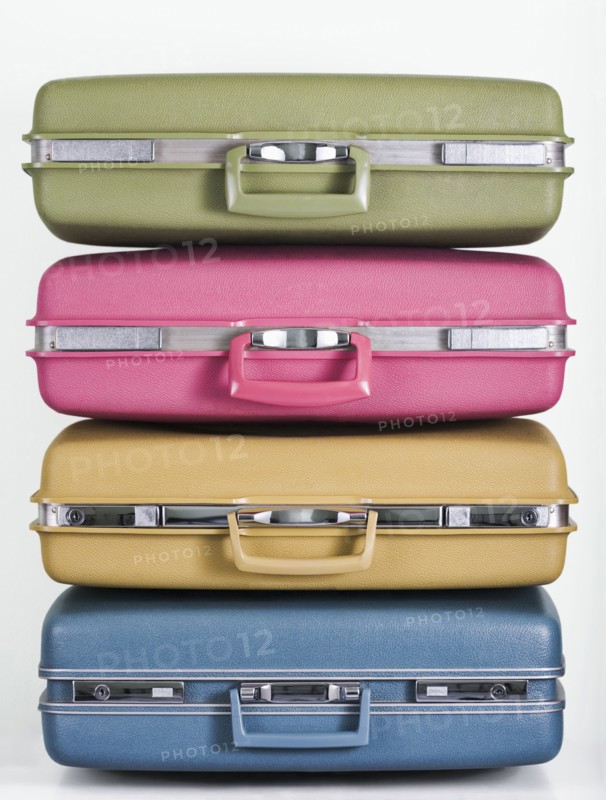 Pile of multicolor suitcases