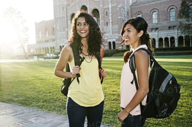 Students talking on campus