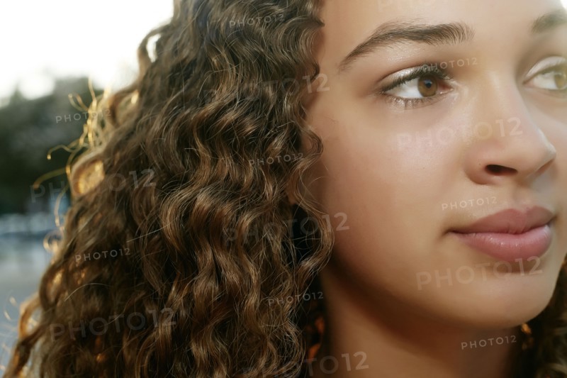 Mixed race girl smiling